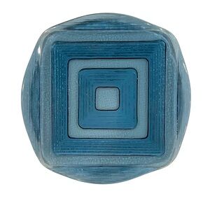 Vintage MCM mod blue art deco glass plate server or display dish platter tray